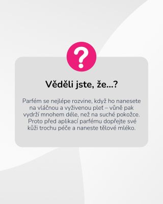 Tajemství dlouhotrvající vůně? Dobře hydratovaná pokožka. 💧 Parfém se nejlépe rozvine, když ho nanesete na vláčnou a...